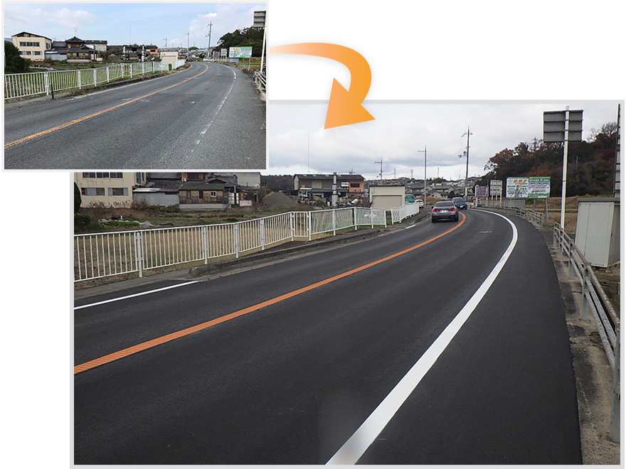 主要地方道枚方大和郡山線　舗装工事