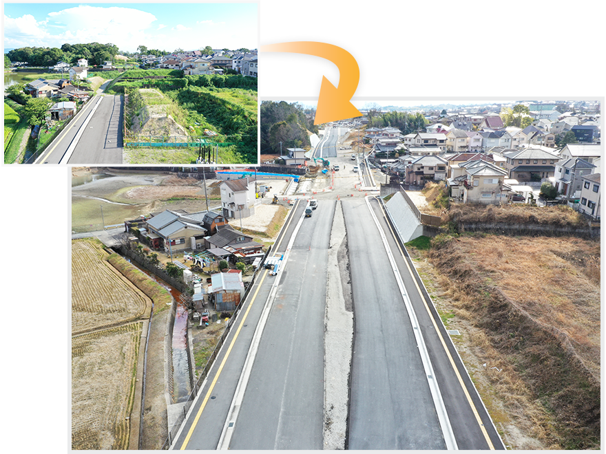 大和中央道（敷島工区）街路改良工事